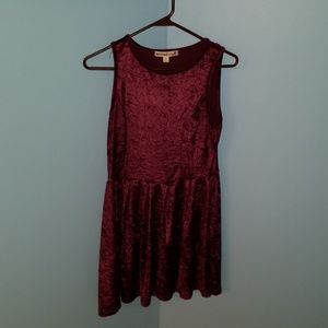 Maroon velvet material dress